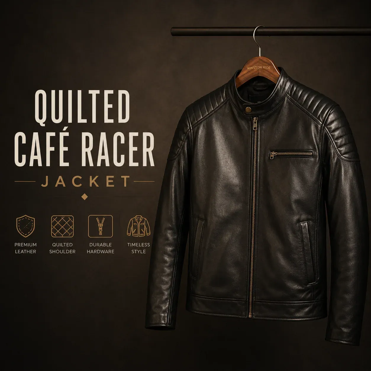 Quilted Café Racer Jacket