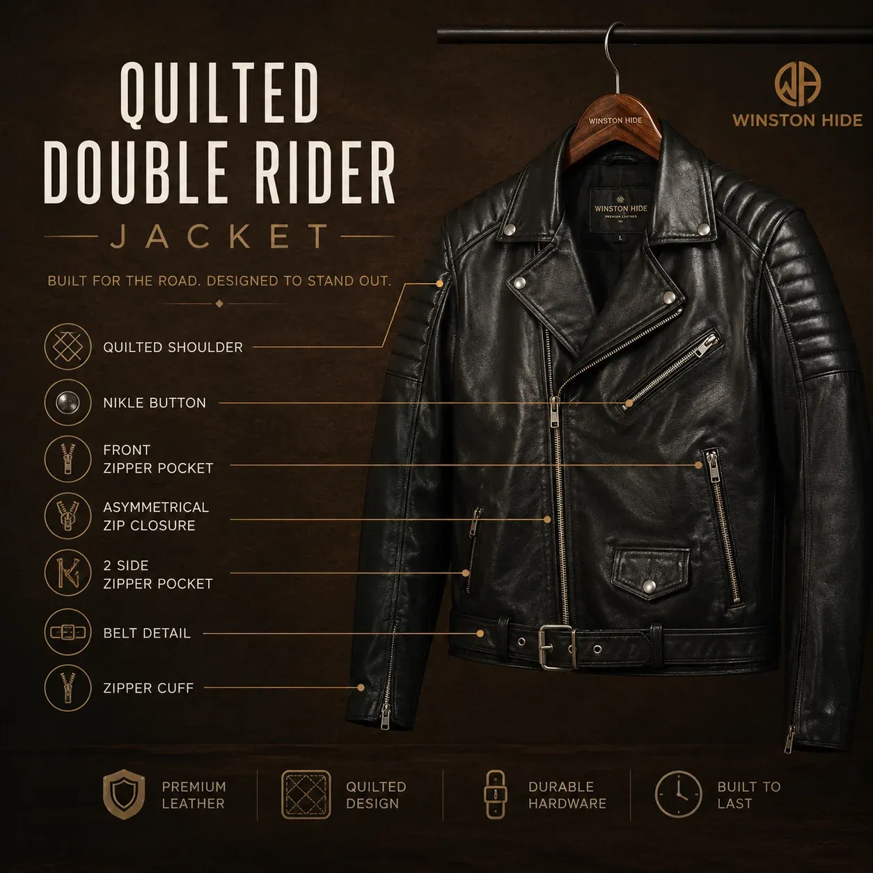 Quilted Double Rider Jacket
